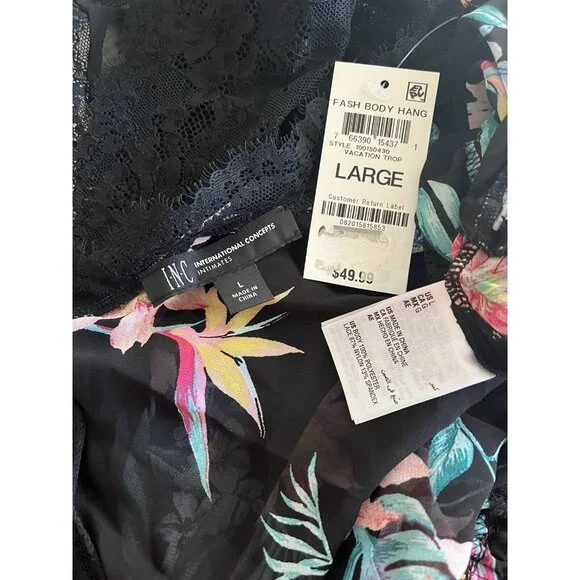 INC International Concepts Sexy Bodysuit Lingerie Intimates Size L Lace NWT $49 - Picture 9 of 9